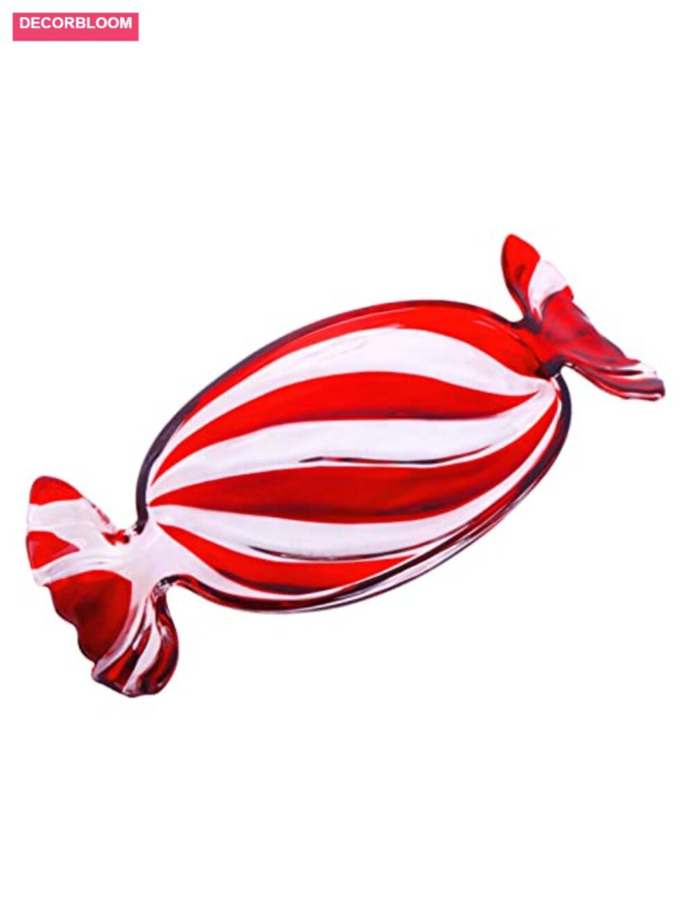 Glass Candy Shaped Serving Tray Christmas Dish 13.3x6 Inch